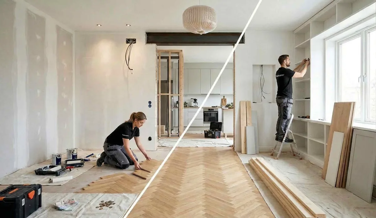 pris för renovering av vardagsrum och allrum